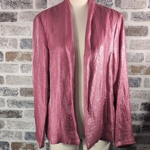 Eileen Fischer Rose Pink Shimmer Jacket, Sz. L.